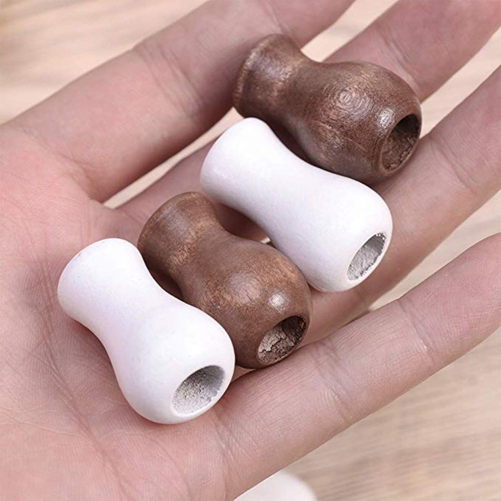 Cross-border supply of 12 sets of brown/white wooden bell bamboo roller blind accessories, each individually packaged with a wooden pendant Specification drawing