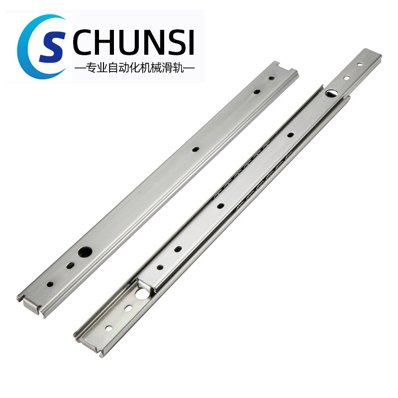 The manufacturer supplies SSRY27 two-section stainless steel linear slide rails and 27 wide two-section stainless steel slide rails IDA73 in stock full figure