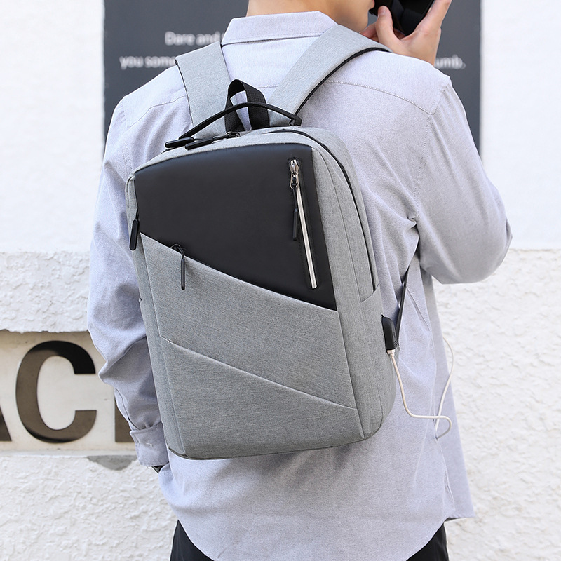 New USB charging laptop bag, large-capacity, lightweight and simple men's and women's backpack, business trip backpack Application Scenario