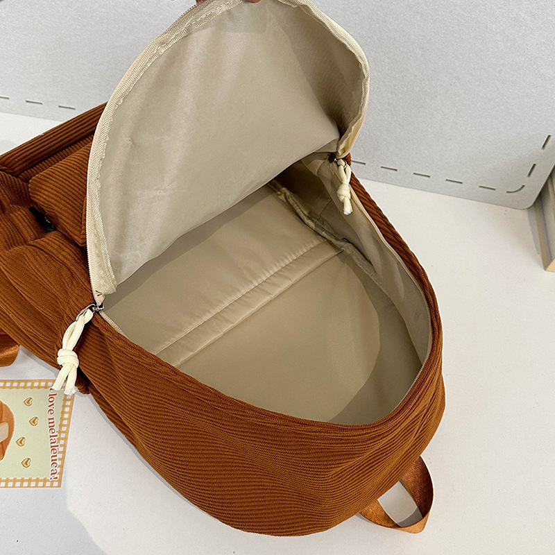 Cute corduroy schoolbag for junior high school girls, Ins-style backpack for primary school girls, new travel backpack for 2024 autumn and winter Application Scenario