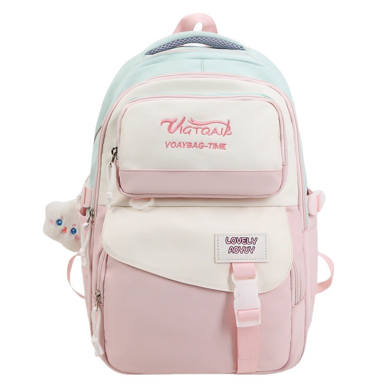 Dopamine backpack on Instagram, fresh and cute color matching for middle and high school students, trendy travel backpack for primary school students, large capacity Item Picture