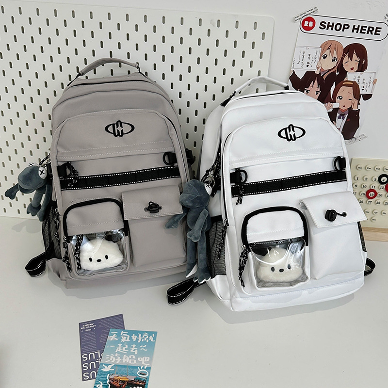 High-appearance-level schoolbag for female students, Korean version durable large-capacity backpack, retro backpack for primary, junior high and senior high school students full figure