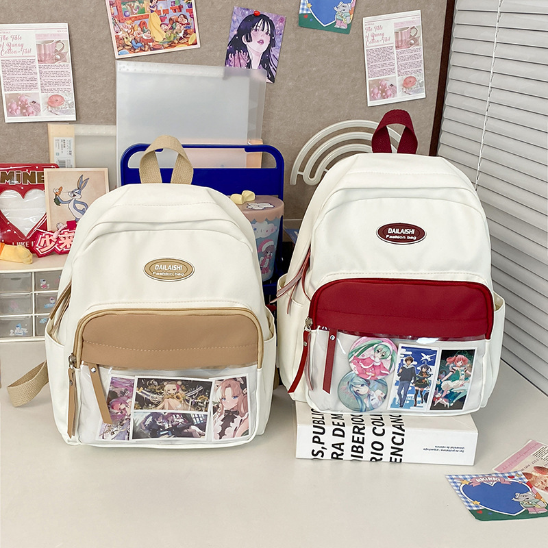 Versatile and cute backpack 2025, large-capacity Japanese-style transparent backpack for girls, Baggy pain bag, kid bag, student schoolbag Application Scenario