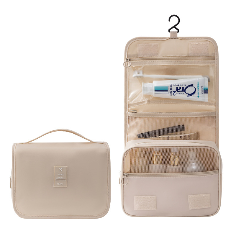 Travel large-capacity makeup bag, simple storage hook toiletry bag, multi-functional hanging travel storage bag, portable Item Picture