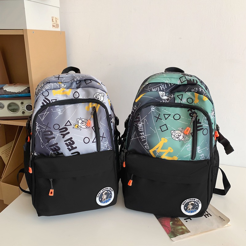 New cross-border student backpack, Korean style fashionable and trendy letter schoolbag, casual large-capacity travel backpack details Picture