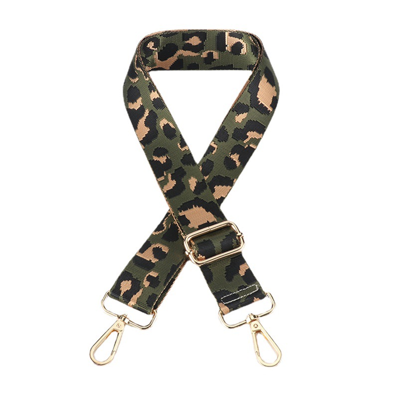 New thickened canvas leopard print wide shoulder strap, cross-border 38MM single-shoulder crossbody strap, adjustable pressure-reducing bag strap Item Picture