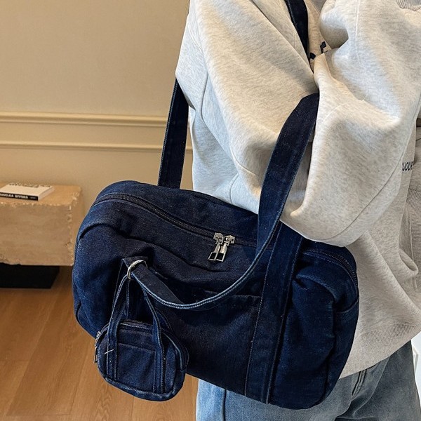 Cross-border Korean version single-shoulder bag for women, multi-functional thickened storage bag, simple solid color mother-and-child bag, large capacity small square bag details Picture