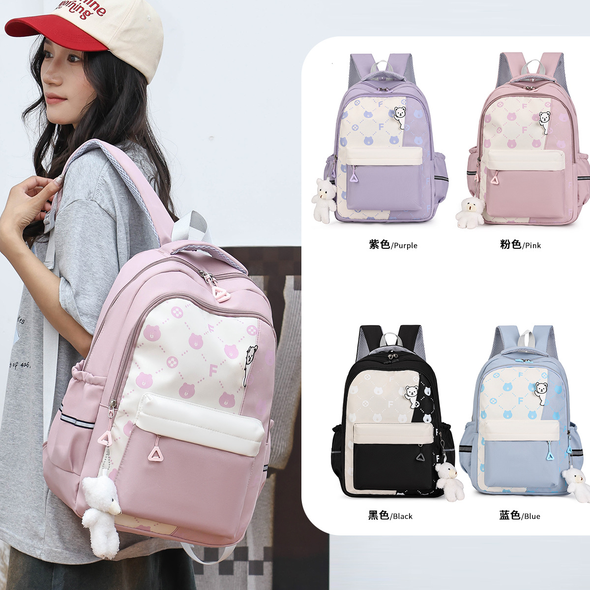 Large-capacity girl backpacks for grades three to six in primary and secondary schools, cartoon multi-layer backpacks for junior high school students, durable and lightweight Application Scenario