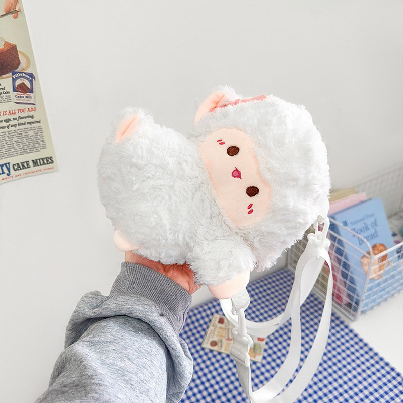 High-quality appearance level little sheep plush backpack, girl doll bag, cute single-shoulder little sheep papa bag, cross-border Specification drawing
