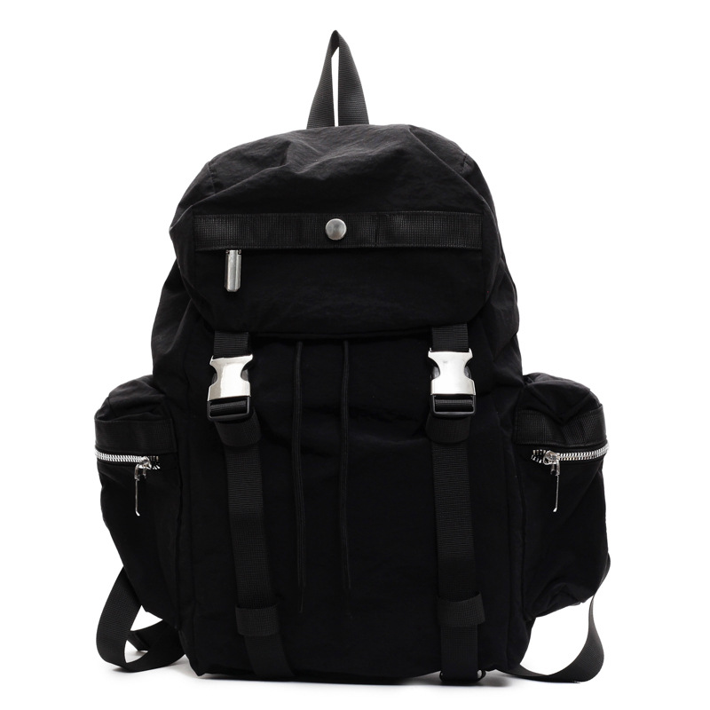 Lightweight, large-capacity, fashionable and simple backpack for both men and women, solid-color capped schoolbag for travel Specification drawing