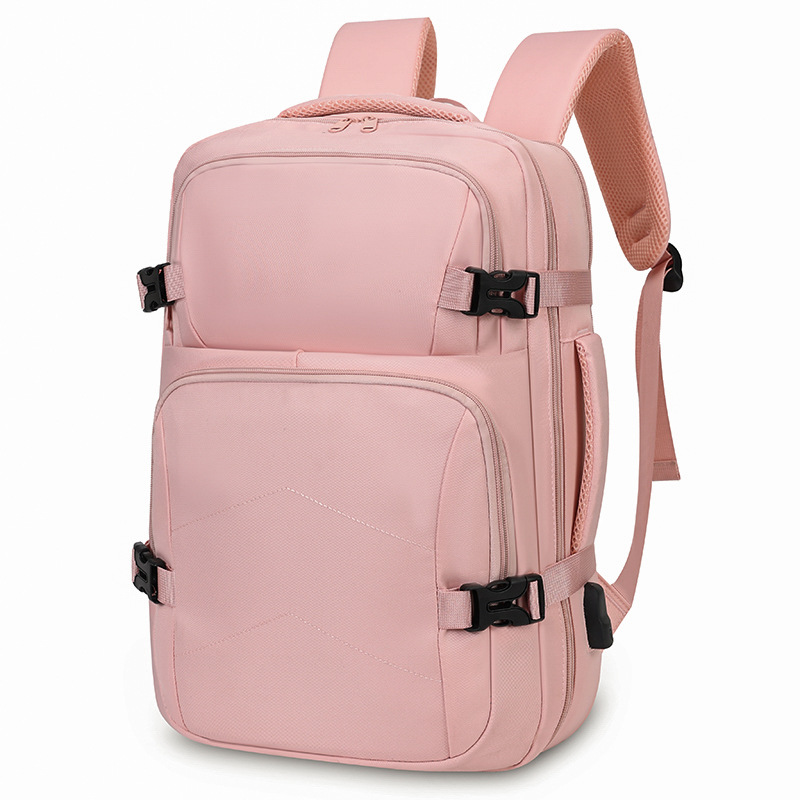 Simple solid-color business casual backpack for men, USB charging large-capacity computer bag, business trip and commuting travel bag Item Picture