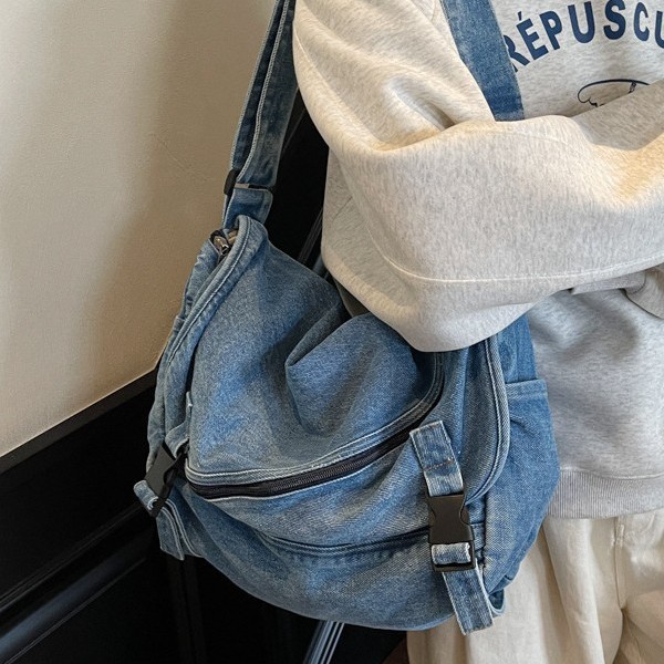 Haraju-style single-shoulder bag, men's functional backpack for college students, women's crossbody bag, men's postman bag, ins Japanese-style workwear bag Specification drawing