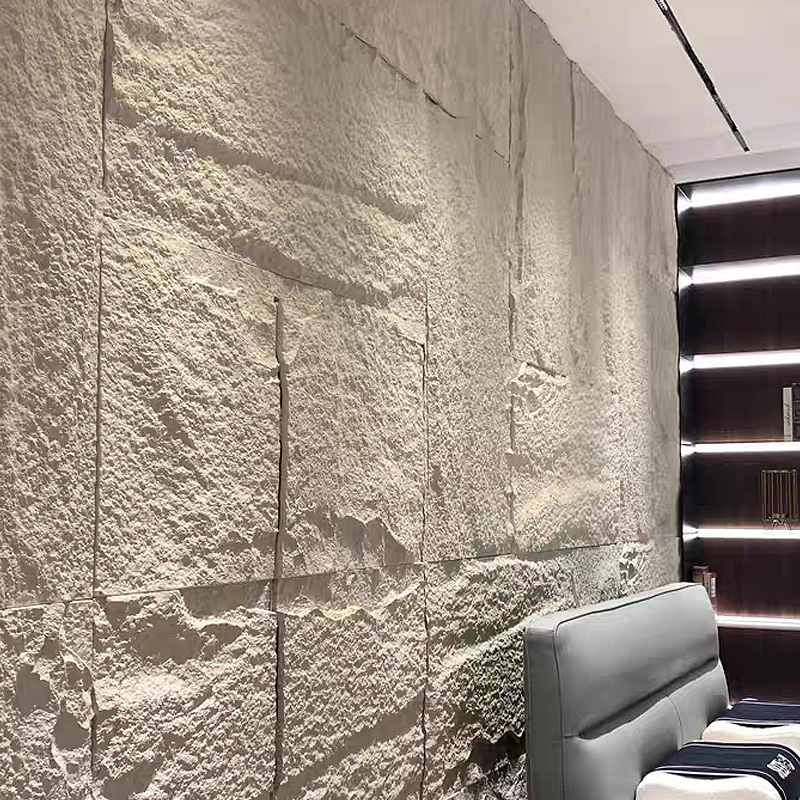 pu stone skin manufacturer's cultural simulation stone plate background wall, indoor and outdoor lightweight thin plate and medium plate, export cross-mirror Specification drawing