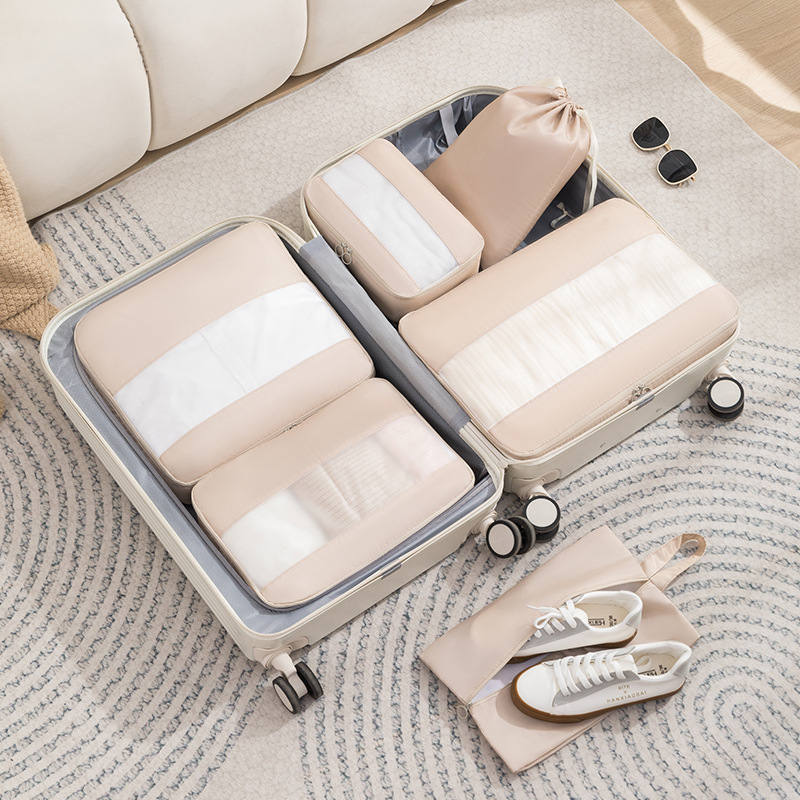 Heartfelt travel storage six-piece set, portable luggage bag for business trips, and separate storage bag for clothes and underwear details Picture