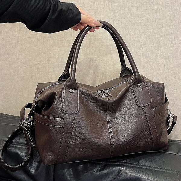Cross-border retro Tote bag for women, new winter 2024 fashion pu single-shoulder bag, large-capacity commuter crossbody bag Specification drawing