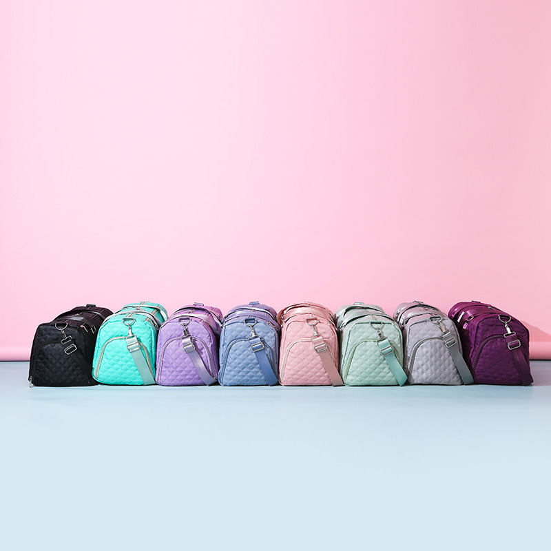 Fashionable large-capacity carry-on travel bag with dry and wet separation, high appearance level fitness bag, yoga bag, diamond-shaped maternity bag details Picture