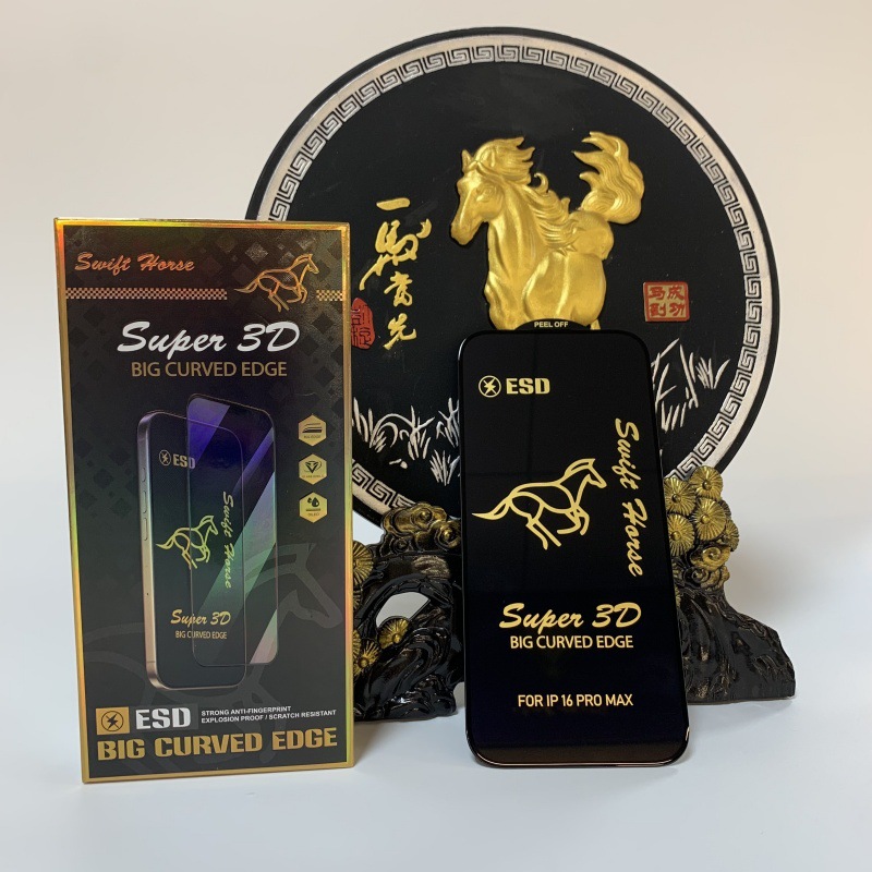 Suitable for iPhone 13 phone film 15Pro glass large arc electroplating ESD anti-static iPhone14 full-screen tempered film details Picture