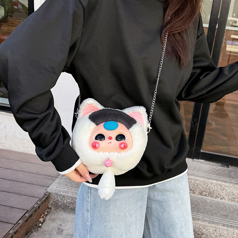 New BaByThree baby, three-year-old maneki Neko zipper bag, plush blind box, trendy plush toy doll, cross-border Specification drawing