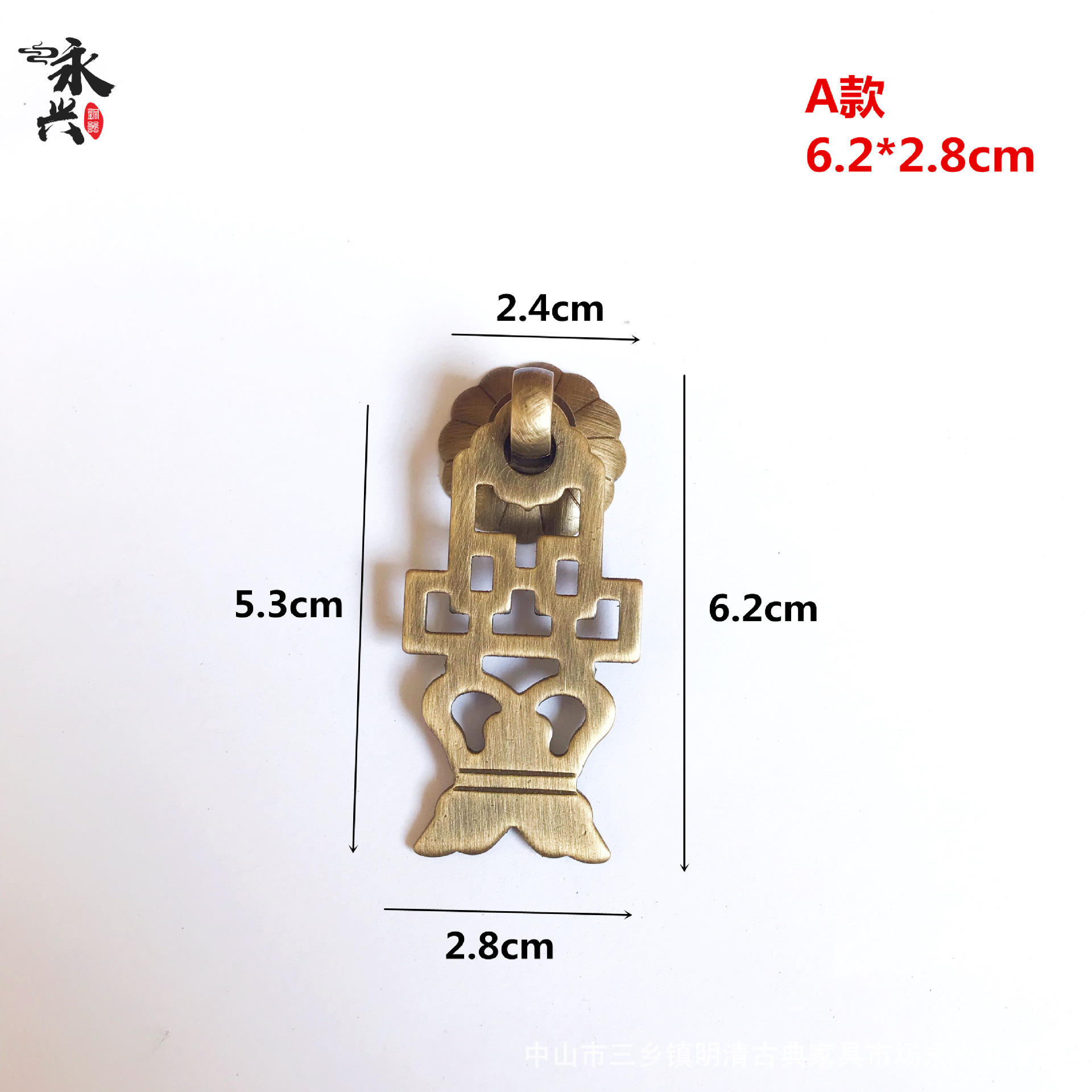 Brass handle, Chinese single-hole copper handle, wardrobe cabinet door small handle, retro bookcase desk drawer copper handle Application Scenario