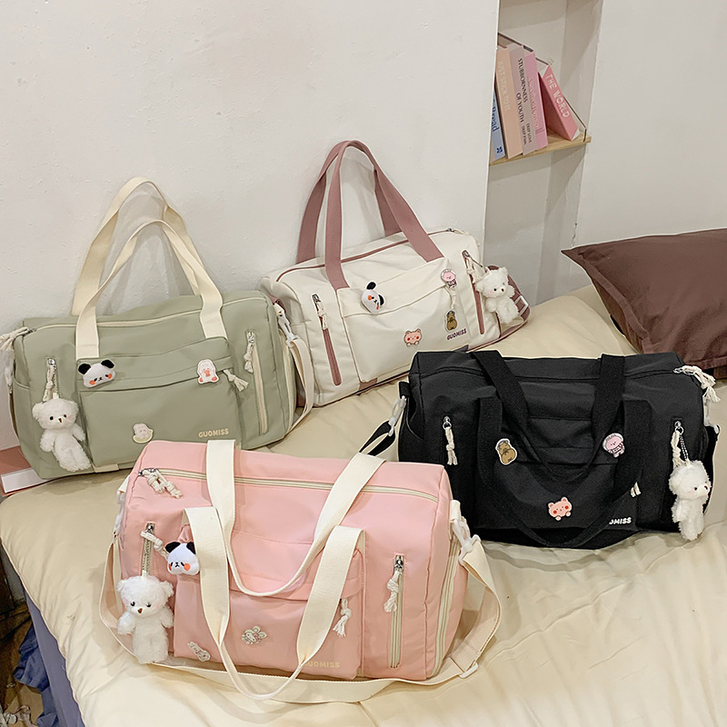 Cute campus-style travel bag, large-capacity student luggage bag, dry and wet separated storage bag, and can be worn with a handle handbag full figure