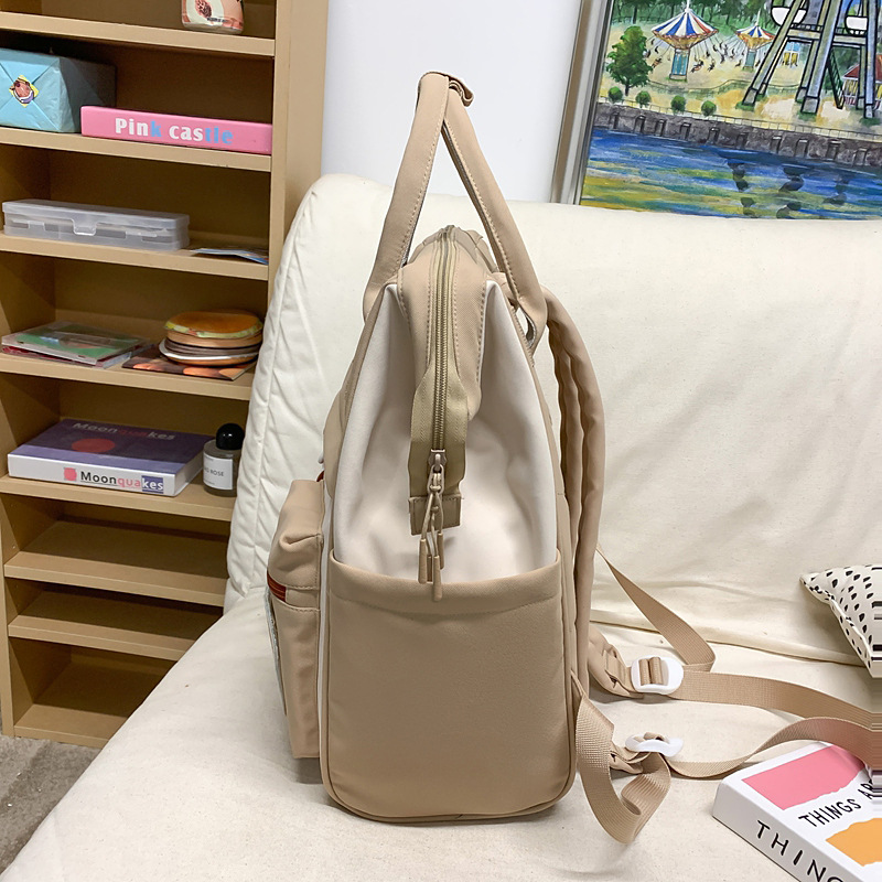 Korean junior high school schoolbag, high appearance level, large-capacity backpack for female high school students, fresh and fashionable travel bag and backpack details Picture