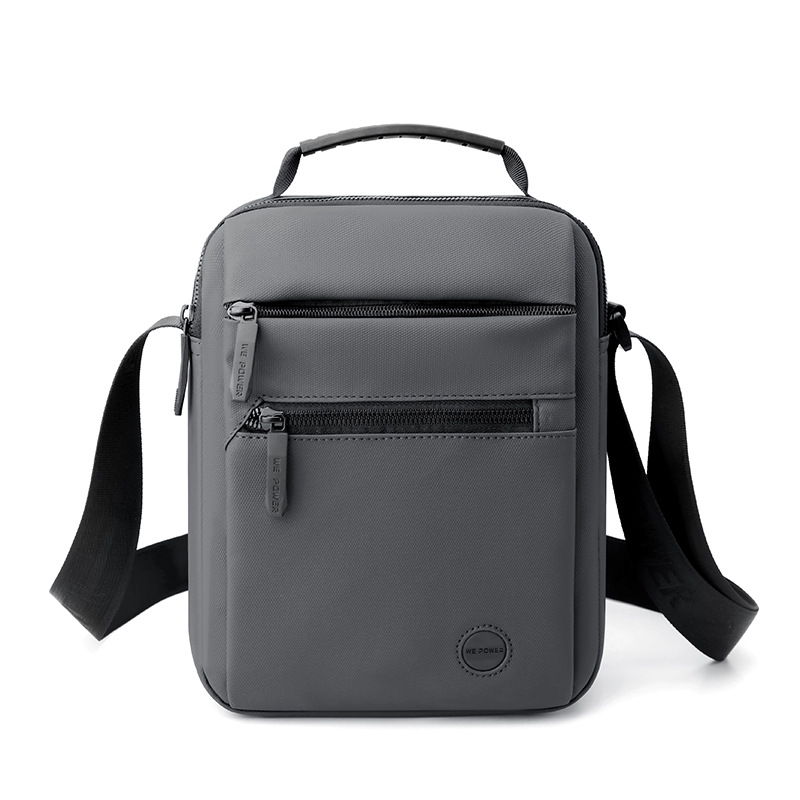 wepower's new men's casual single-shoulder crossbody bag, water-resistant leather film men's bag, large-capacity official document postman bag Item Picture