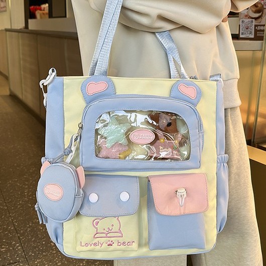New Korean-style student pain bag for girls, fresh and versatile, large-capacity junior high school schoolbag, campus tutorial book bag details Picture