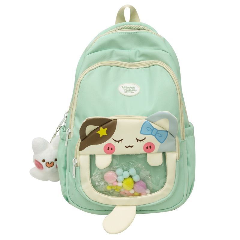 Children's cartoon backpack, cute little cat schoolbag, fashionable and versatile backpack for first and second grade primary school parent-child outings Item Picture
