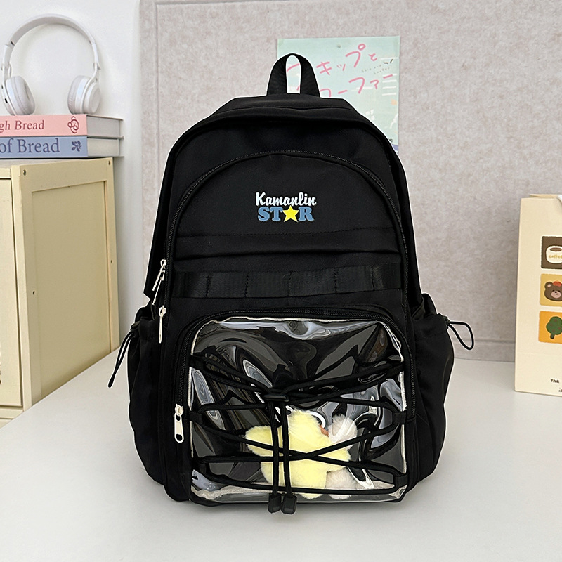 New college student commuting large-capacity campus high appearance level backpack, lightweight travel schoolbag, pain bag, cute backpack details Picture