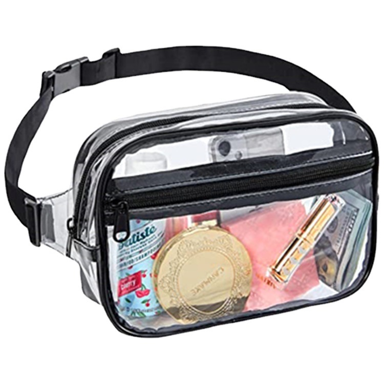 pvc transparent crossbeam waist bag, outdoor sports and travel storage bag, sports hall visual portable coin purse in stock Item Picture