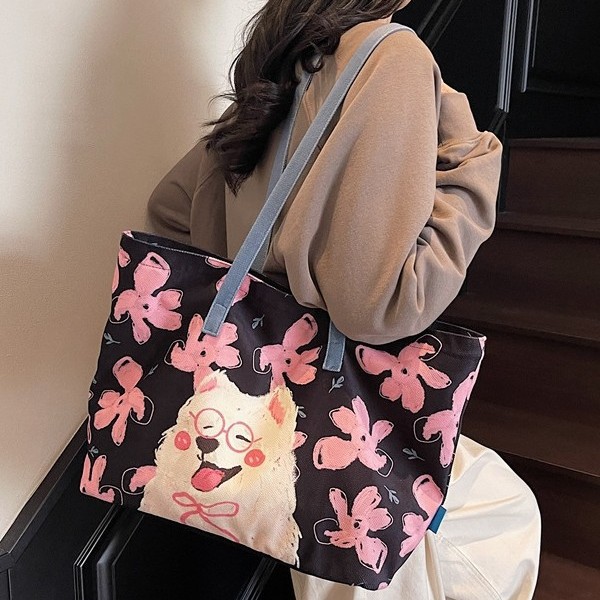 Fashionable new large-capacity cartoon women's handbag, high appearance level, girl tote bag, casual commuting, cute single-shoulder bag full figure