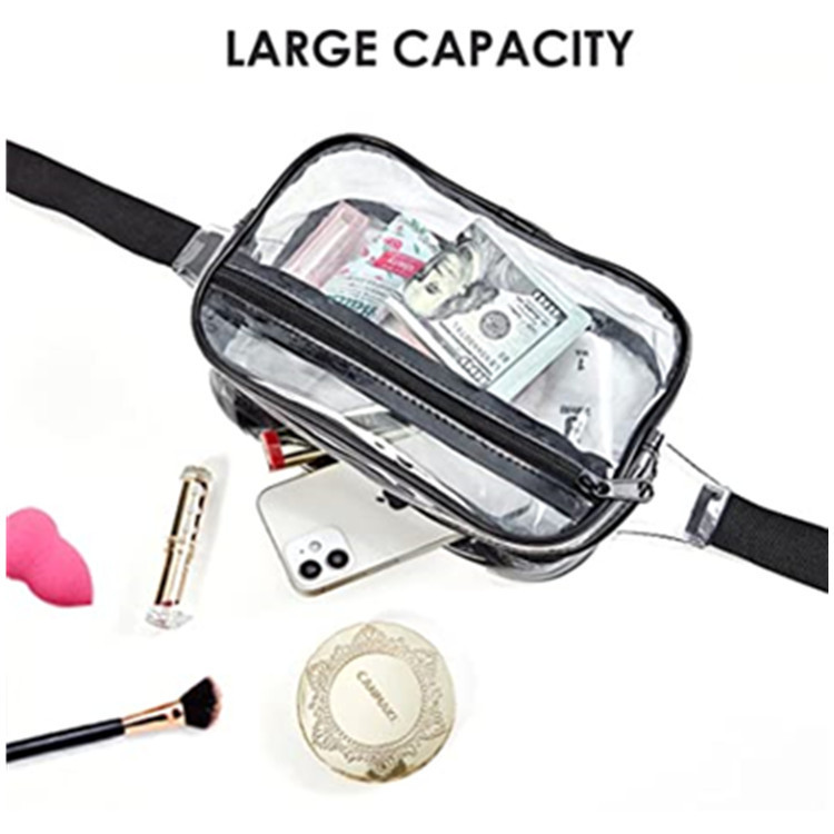 pvc transparent crossbeam waist bag, outdoor sports and travel storage bag, sports hall visual portable coin purse in stock Specification drawing