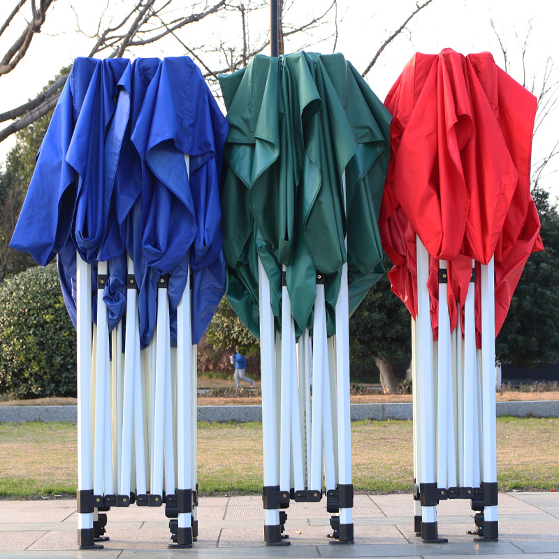 Outdoor sun four-corner folding fabric rain shelter, four-legged sunshade, rainproof activity tent, retractable thickened umbrella full figure