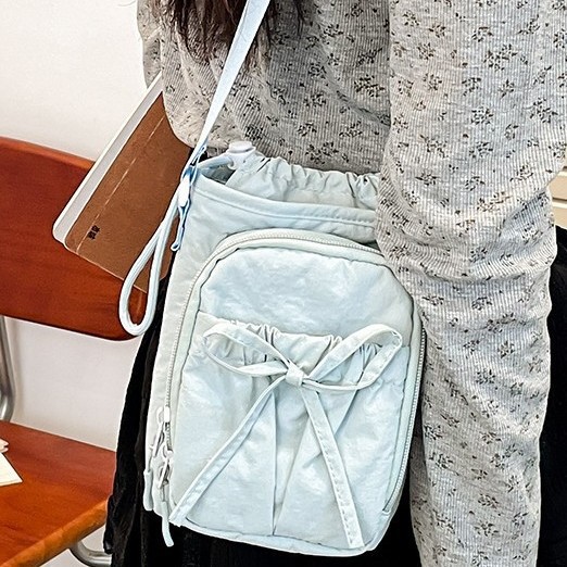 High-quality mobile phone bag, student water bottle bag for boys and girls, umbrella bag, two-layer single-shoulder crossbody bag, versatile crossbody bag for water cups when going out Specification drawing