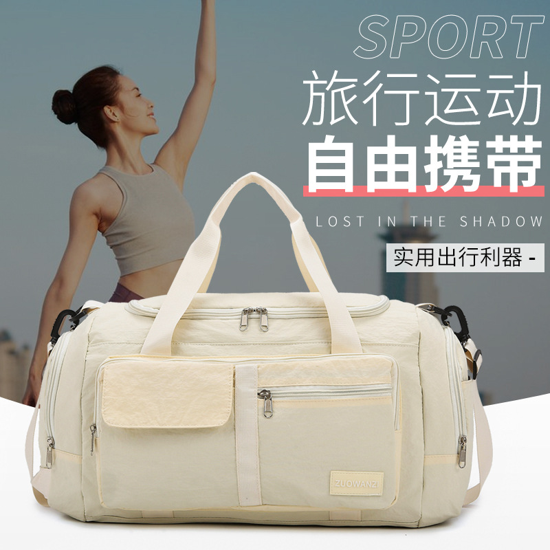 Cross-border travel bags, foldable large-capacity fitness bags, portable short-distance travel storage luggage bags that can be carried on both shoulders full figure