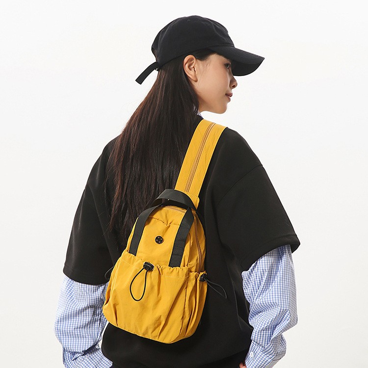 New trendy men's lightweight backpack, nylon fabric bag, women's high appearance level, work commuting single-shoulder crossbody bag wholesale Specification drawing