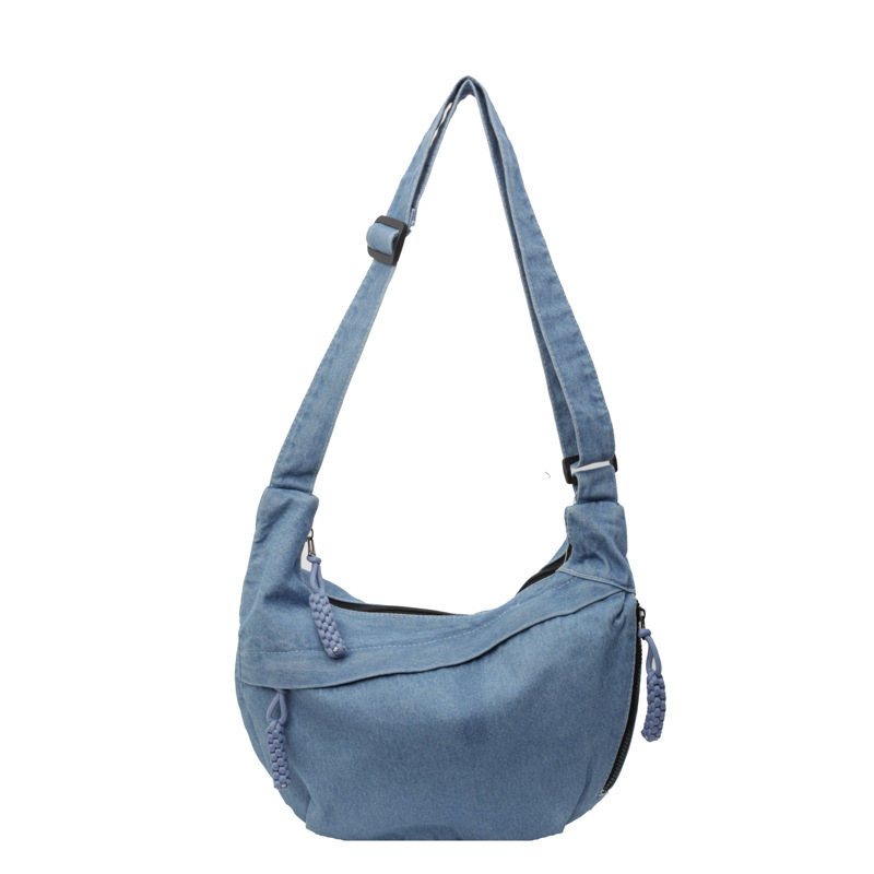 Japanese-style InS-style casual and versatile canvas bag, crossbody bag, large-capacity dumpling bag for female college students' commuting to class Item Picture