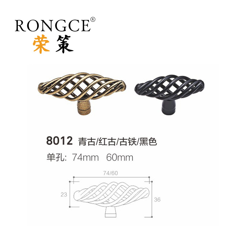 Factory direct supply of classical single-hole birdcage handles, iron cabinet door handles, anti-slip American and European classic handles Item Picture