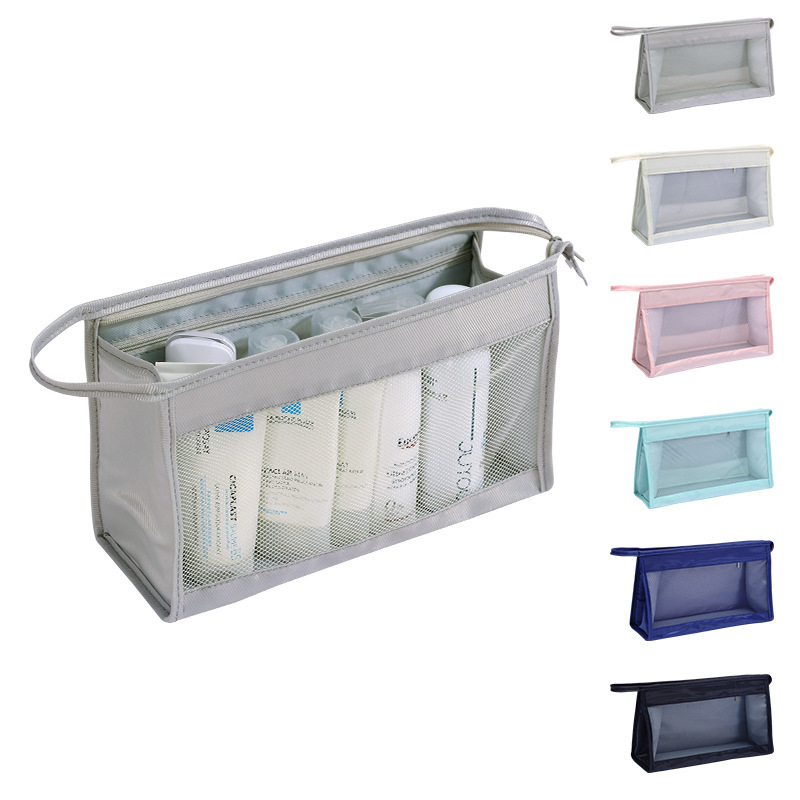 New ins twill waterproof toiletry bag, thickened portable triangular hand-held storage bag for business trips and travel cosmetics Item Picture