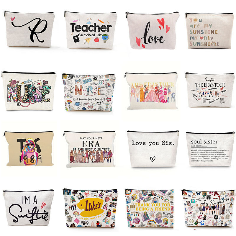 The best-selling Taylor waterproof linen cosmetic bag, loose change toiletries and portable zipper storage bag on cross-border Amazon temu full figure