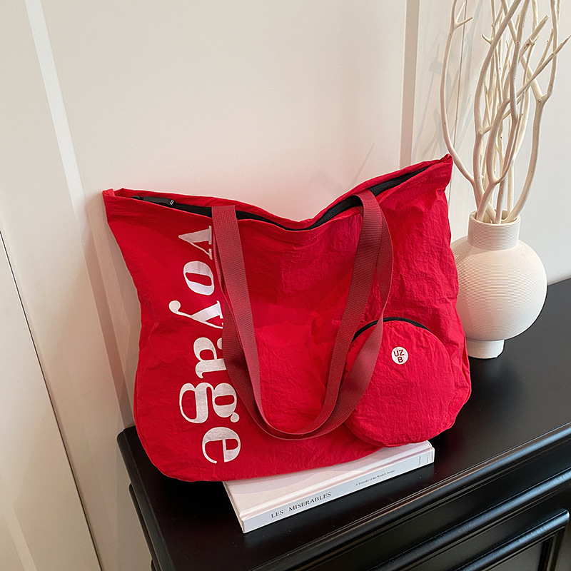 Korean-style large-capacity canvas tote bag with a relaxed feel, a new model handbag for college students' commuting to and from school in 2025 Specification drawing