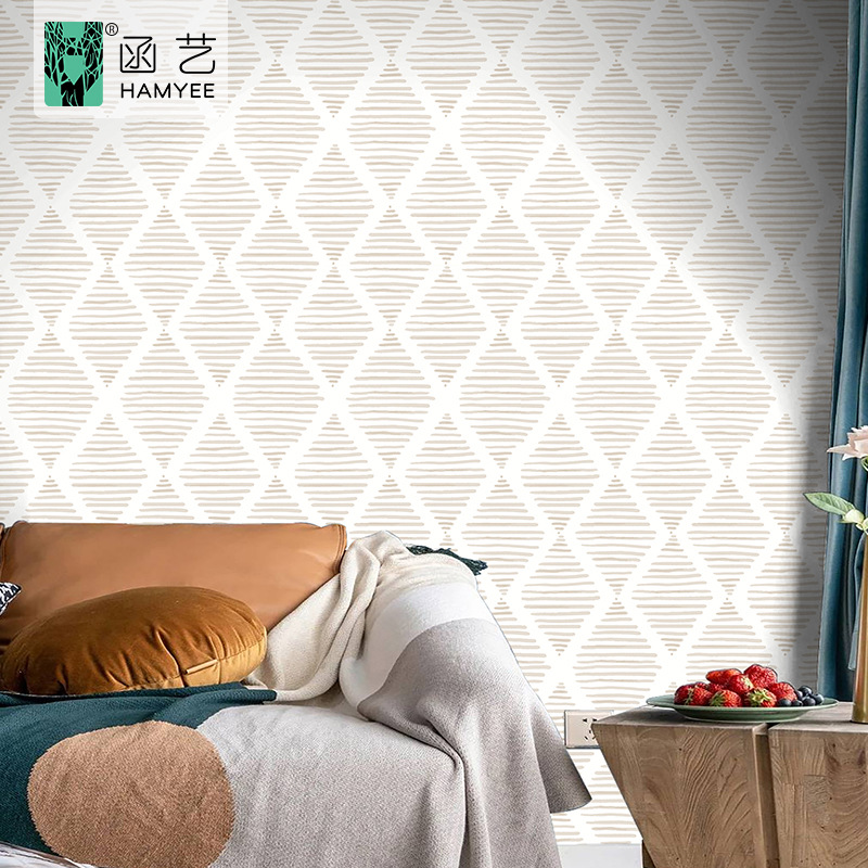 Cross-border European striped self-adhesive wallpaper, household self-adhesive wallpaper, bedroom TV wall fabric, background wall wholesale full figure
