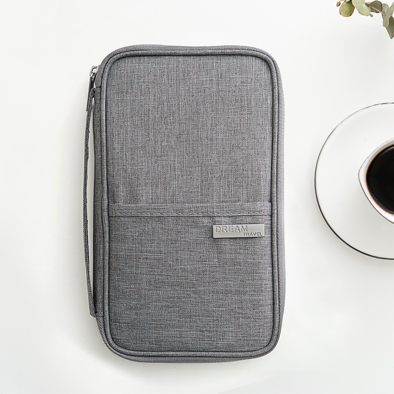 Wholesale of large-capacity passport bags with European and American style, multi-functional Oxford fabric texture, cationic travel waterproof ID card bags full figure