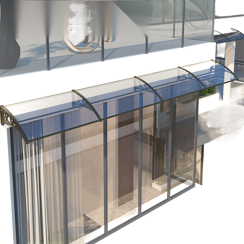 Aluminum alloy eaves, canopies, balconies, Windows, courtyard rain shelters, storefronts, household silent and soundproof polycarbonate sheet rain shelters Item Picture
