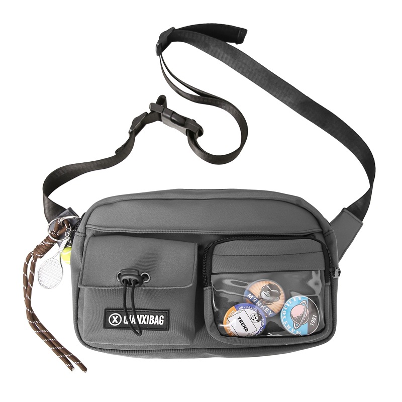 A simple and lightweight cycling crossbody bag, a Korean-style Instagram streetwear couple casual sports single-shoulder bag Item Picture