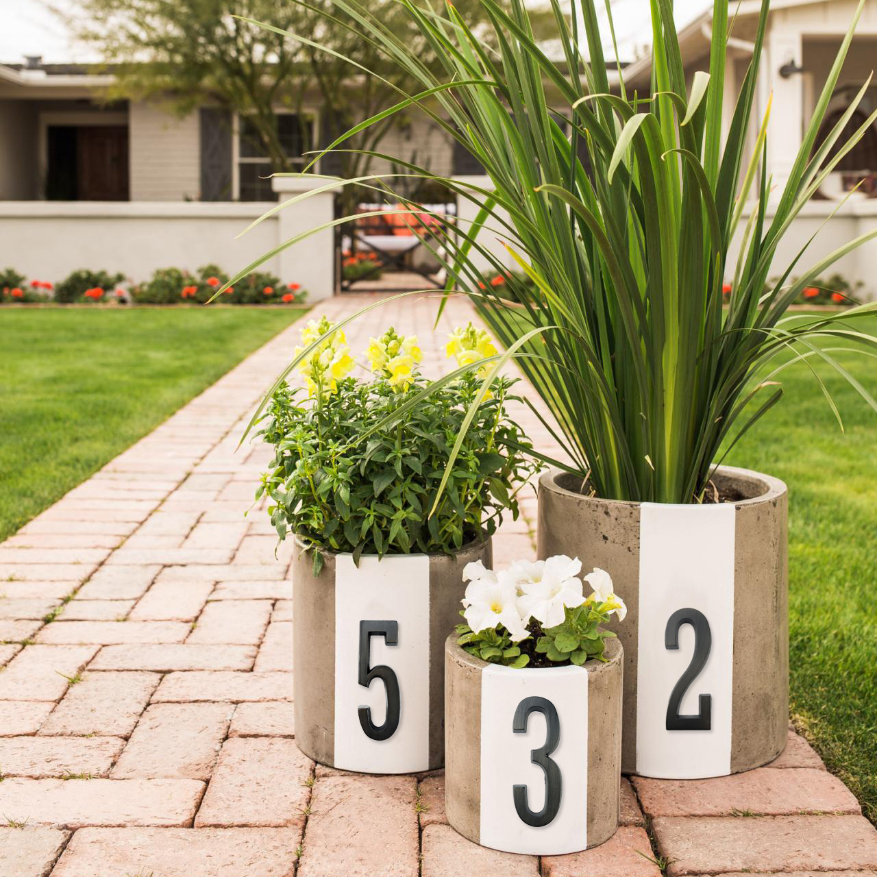 4-inch self-adhesive retro zinc alloy digital house number cross-border full figure