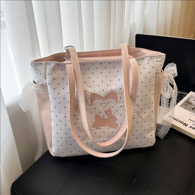 Korean polka dot crossbody bag, cute animal cartoon single-shoulder bag, fashionable and versatile, trendy bucket bag, casual backpack full figure