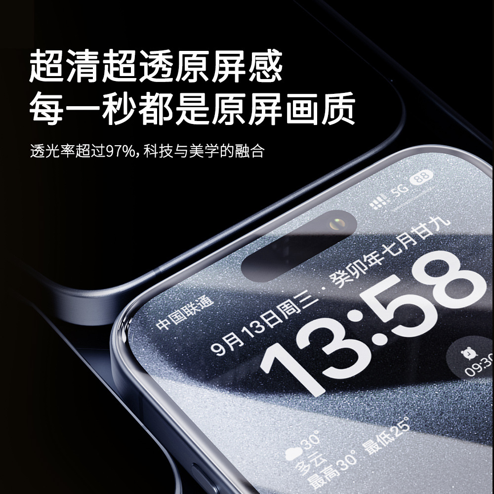 The Apple 16 tempered Film 14pro Super Large Arc 300C anti-peeping film 15promax matte 360 anti-peeping Film 13 is suitable Application Scenario