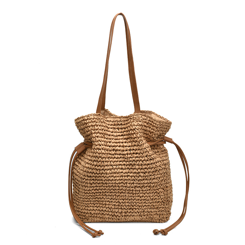 Straw woven bags, French niche design bags, summer ins beach bags, versatile woven commuter bags, single-shoulder tote bags Item Picture