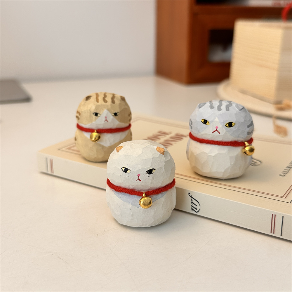 WDD17 Q Version Bell Cat Office desk decoration, car hanging ornament, creative gift for friends, toy doll details Picture